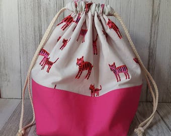 Drawstring Project Bag, Knitting Bag, Travel Bag, Knitting Organizer, Sewing Travel Bag, Project Bag, Drawstring bag, Travel Bag, Toiletries