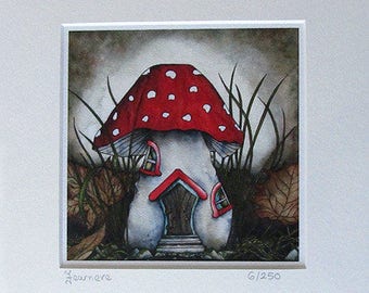 In Sleepy Oaks Woods... limited edition giclee print, 8x8, fae, fairy, fantasy art