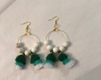 Beaded Fringe Hoops