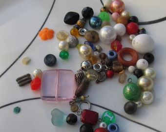 Lot Of Salvaged Beads Cabochon Beaded Dangle