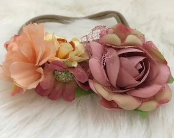 Newborn/infant floral headpiece