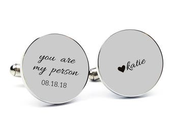 Gift for Groom From Bride Personalized Cufflinks Engraved Cufflinks Round Cufflinks Cuff link Gift for Him Groom Gift Anniversary Gift 2