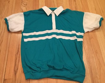 Vintage Sea Green Steeplechase Polo 70s 80s