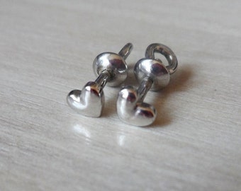 Silver Studs Earrings, Heart 925 Sterling Silver Earrings, Silver Stud Earring, Silver Heart Studs, Stud Earings, Heart Studs, Silver Studs