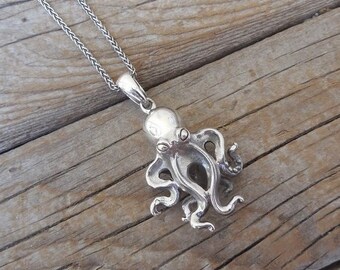 ON SALE Octopus necklace handmade in sterling silver 925