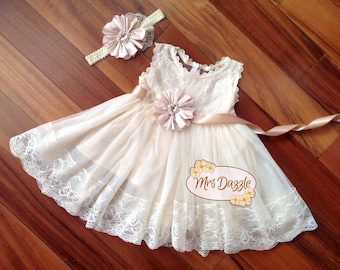 Baptism Dress,Christening Dress,Baptism Lace Dress,Baptism Gown,Christening Gown,Communion Dress,Blessing Dress,Girls Lace Dress,Champagne