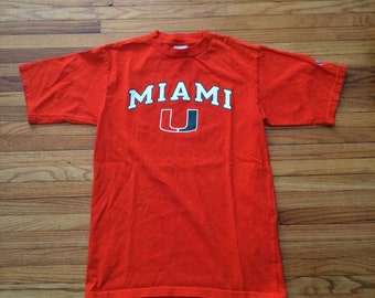 Vintage University of Miami Hurricanes Champion College T-Shirt