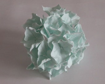 Light teal gumpaste hydrangea