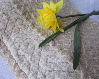 Linen Throw, Linen Blanket, Picnic Cloth, Dorm Room, Bunk Bed, bedspread, summer blanket, geometric design, 55 x 80" hemmed