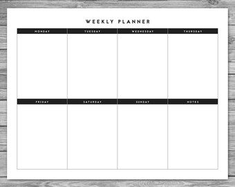 printable landscape minimalist weekly planner weekly