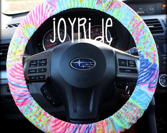 Lilly Pulitzer Fabric Steering Wheel Cover Roar Of The Seas Fully Lined With Grip Tight Designer