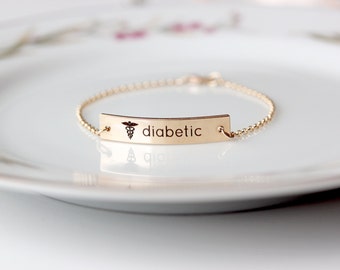 Medical Alert Bracelet - Medical ID Bracelet, Custom Engraved Medical ID Bracelet, Personalized Medical Alert Bracelet, Medical ID, Diabetic