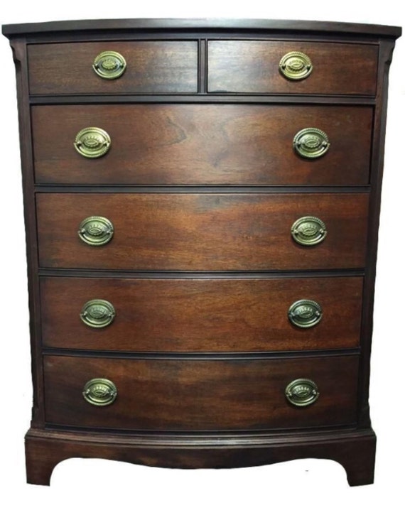 SOLD Vintage Drexel Heritage Bow Front Mahogany Dresser Like this item? - SOLD Vintage Drexel Heritage Bow Front Mahogany Dresser
