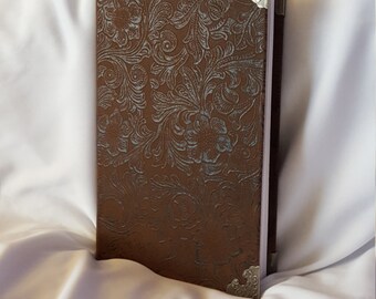 Brown Faux Leather Journal with Metal Corner Tips