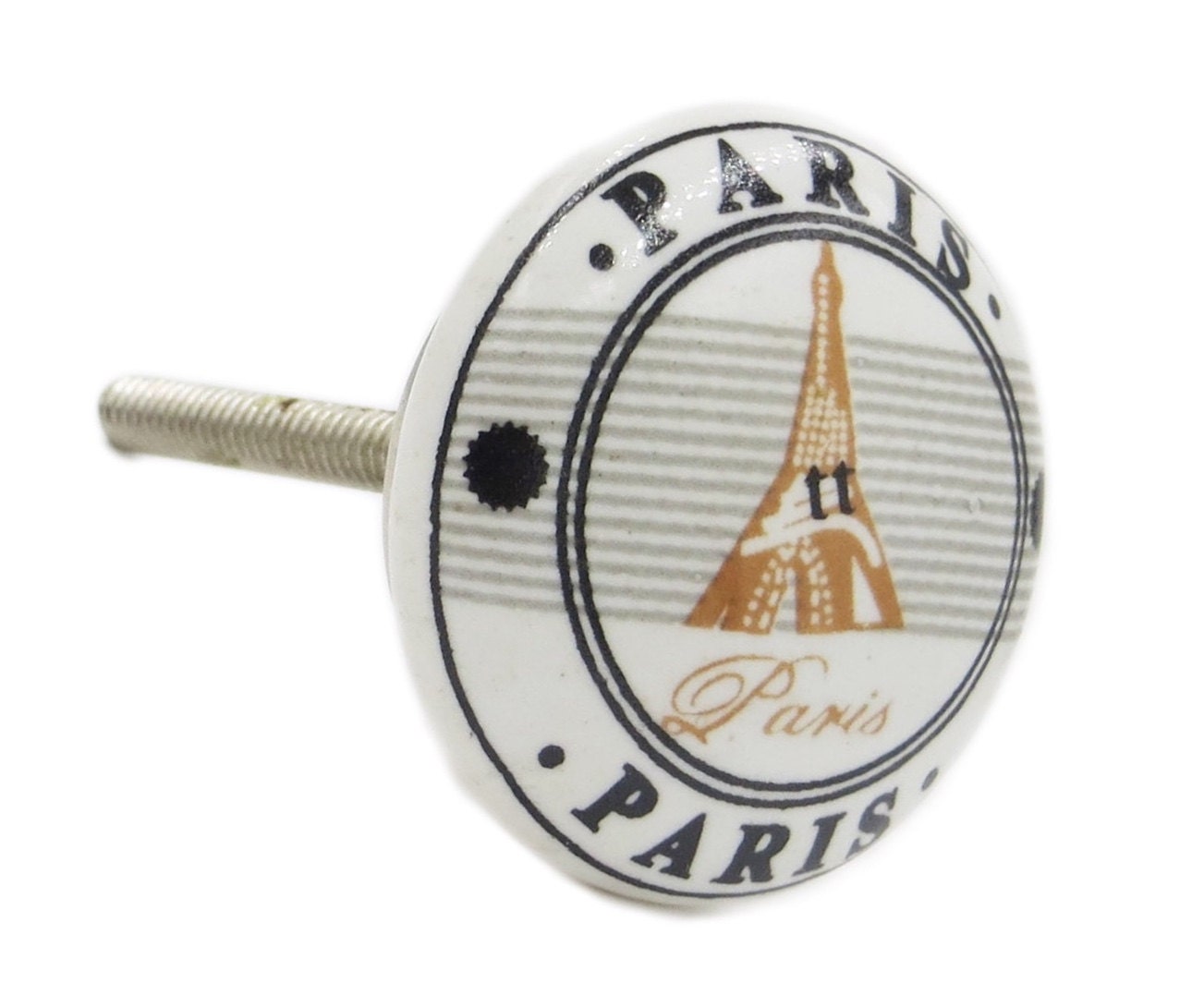 Paris Orange Eiffel Tower Flat Decorative Ceramic Dresser Drawer Gallery Photo