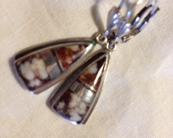 Wild Horse sterling Silver Earrings Navajo