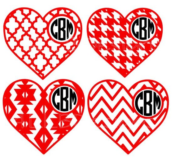 Download Monogram Heart SVG Valentine's Day Monogram Monogram