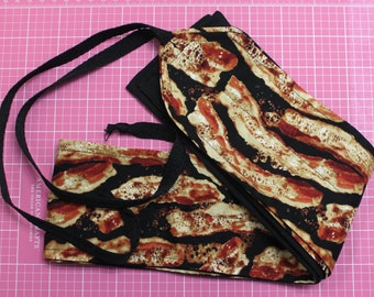Bacon Wrist Wraps,weightlifting wraps,birthday gift,Crossfit wraps,yoga wraps,fabric wrist wraps,wrist support,black wrist wraps