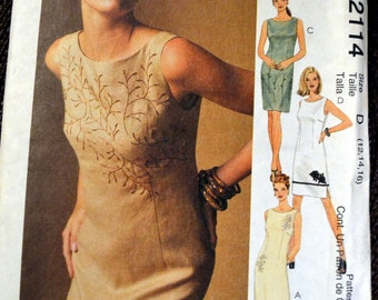 Sewing Pattern Butterick 2114 Misses' Dress Size 12-14-16 Bust 34-36-38 inches UNCUT Complete