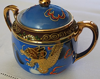 Japanese Porcelain Sugar Bowl Hand painted
