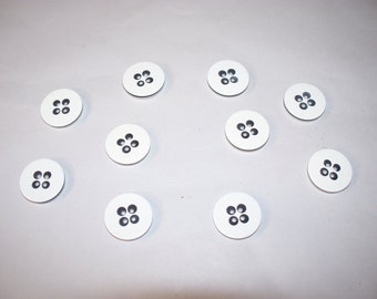 10 Black and White Buttons, Lot 2580 (Free US Shipping)