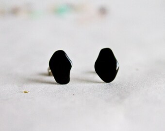Black Obsidian Stud Earrings - Protection Stone