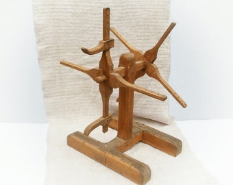 Primitive antique wooden wool winder Large yarn winder Yarn swift Rustic home decor Early style weaving knitting wooden tool Fibre arts tool