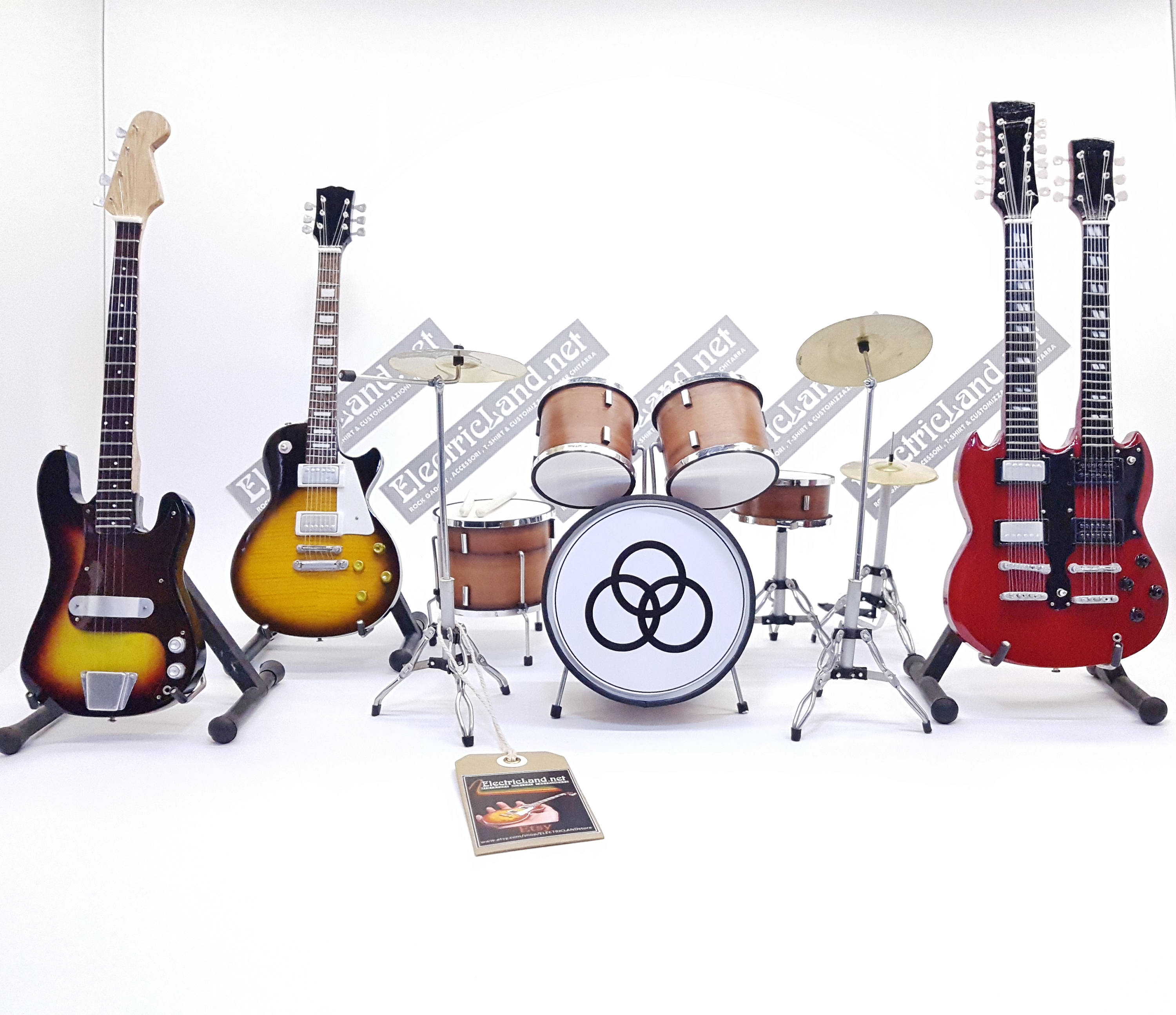 Mini Guitar LED ZEPPELIN Collection Live set Guitars drums