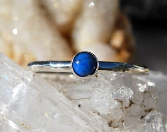 Lapis Lazuli Ring - Lapis Ring - Denim Lapis Ring - Blue Gemstone Ring - Sterling Silver Ring - Stacking Ring - Dainty Ring - Gemstone Ring
