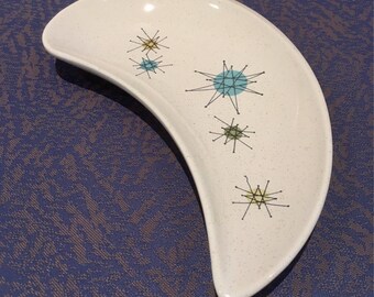 Franciscan Starburst Atomic Crescent plate. New Old Stock MINT, MINT!