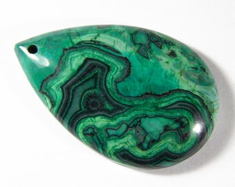 1 Pc - 45x29x7mm Crazy Lace Agate Pendant Bead - Green - Focal Bead - Gemstone Beads - Jewelry Supplies