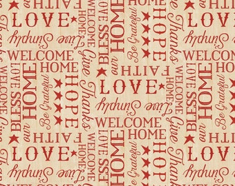 The Way Home Fabric Collection - Tan Words by Jennifer Pugh for Wilmington Prints - Listed by the half yard