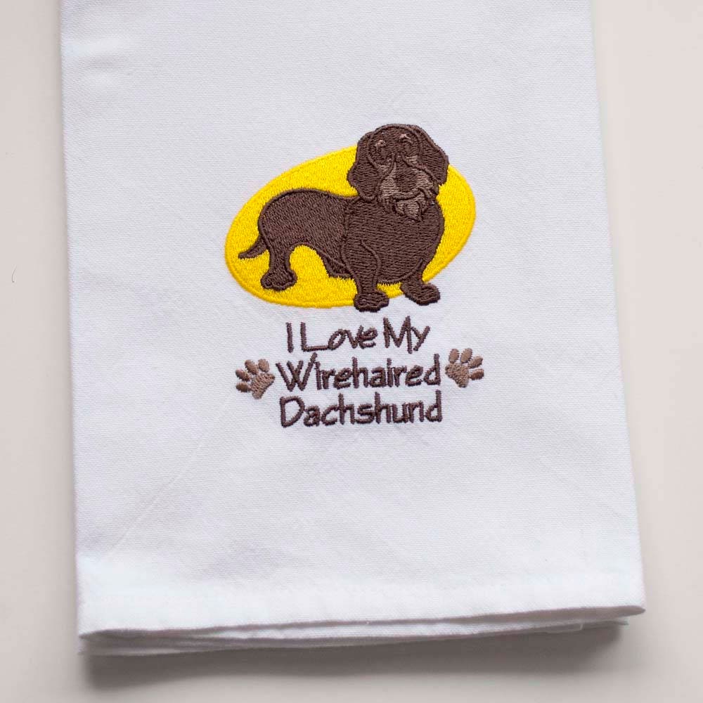 Wirehaired Dachshund Tea Towel Personalized Kitchen