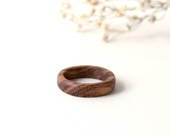 Zebra Wood Ring, Wood Ring, Wood Women Band, Wedding Rings, Wooden Wedding Jewelry, Zebrano Wood Jewelry, Personalized Ring, Custom Ring