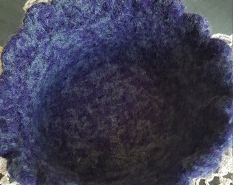 Gray and Purple Felted Bowl