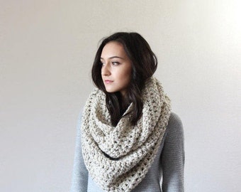 The Strasbourg - OATMEAL // End of season SALE Super Chunky Infinity Scarf, loop scarf, circle scarf, cowl, snood
