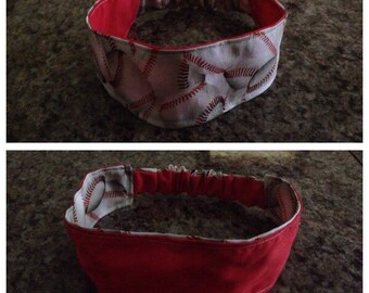 Adult baseball reversible fabric headband/hairband/hair accessory