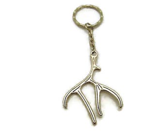 Silver Antler Keychain Deer Antler Keychain Stag Antler Keychain