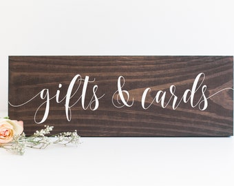 Gifts and Cards Sign, Wedding Gift Table Sign, Gifts Sign, Wooden Wedding Signs, Cards and Gifts Sign, Gifts sign for Wedding - WS-202