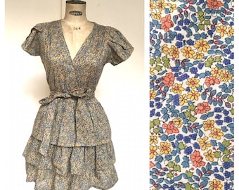 Sessun Liberty of London Ruffled Layered Mini Dress French Vintage