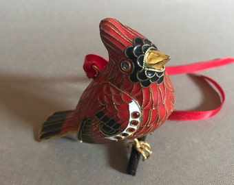 Vintage Cloisonne Enamel Christmas Ornament