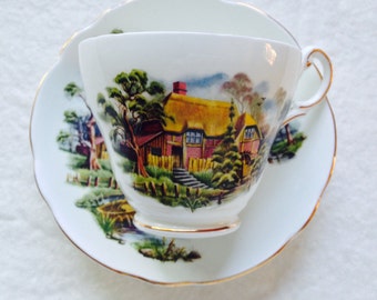 RESERVED....Vintage Regency China Cottage Tea Cup