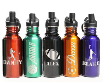 Personalized Sports Water Bottle, Personalized Kids Water Bottle, Stainless Steel Water Bottle, Personalized Insulated Water Bottle