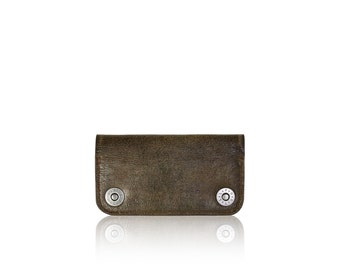 iPhone SE, iPhone 5 RETROMODERN aged leather wallet - - DARKBROWN