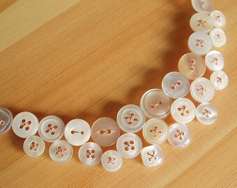 White button necklace - Way cooler than pearls - ready to post