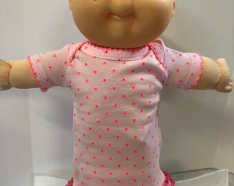 Cabbage Patch NEWBORN 12 inch Doll Clothes, Cute Little "PINK BUTTERFLIES" on Pink Nightgown, 12 inch Newborn Doll Clothes Nightgown