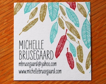 Feather Calling Cards-Large Square