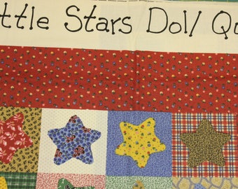 Little Stars Doll/Decor Quilt panel 3 quilts 31.5" x 28.25" & 2@ 12.25" x 12.5" 100% cotton fabric
