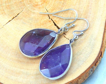 Amethyst Earrings, Silver Amethyst Earrings, Amethyst Jewelry, Gemstone Jewelry