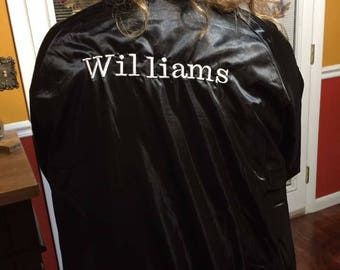 Jacket embroidered with name
